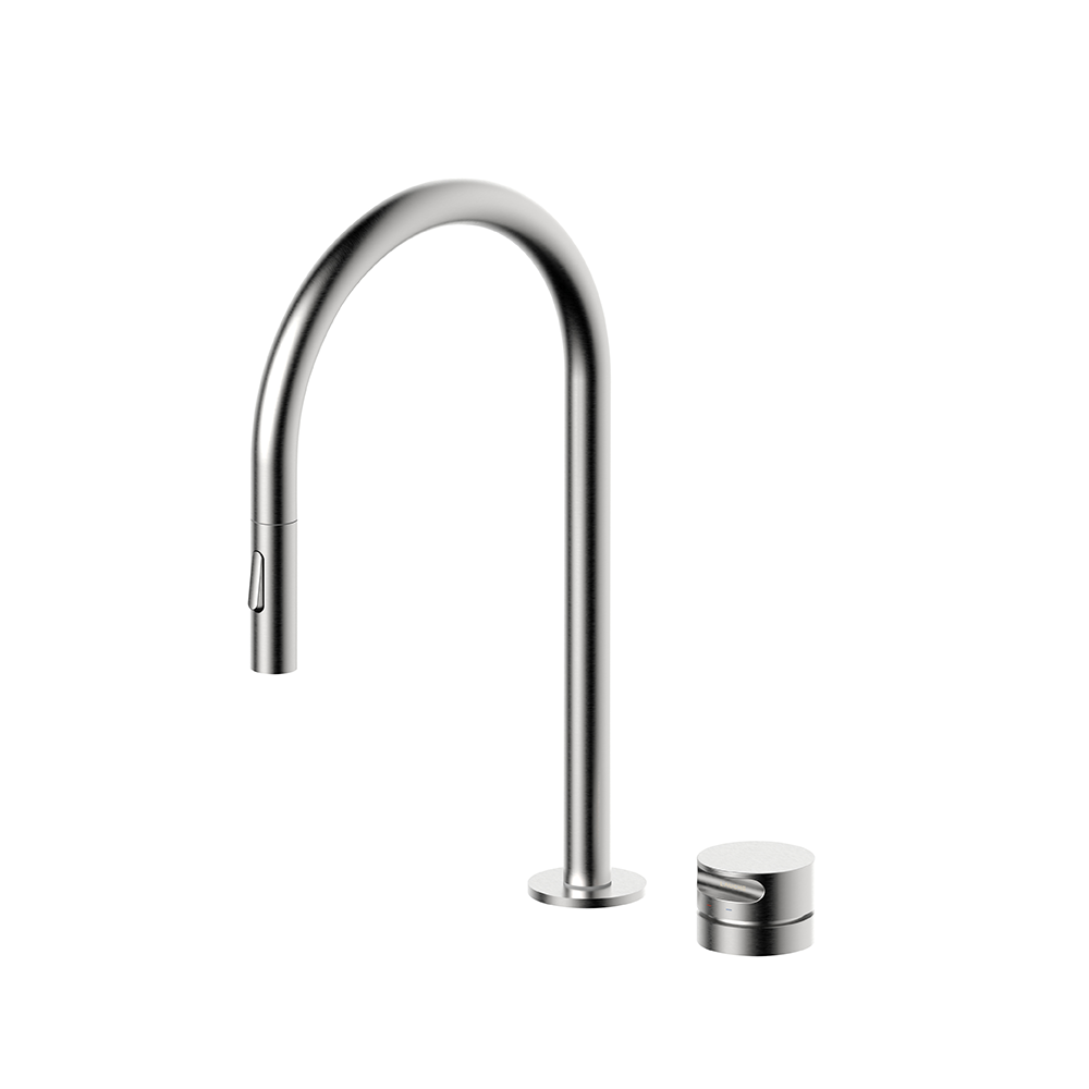 라우체 뉴코인 TM0020 거위목 투홀 싱크 수전 주방 씽크대 무광 니켈, 1개 275,000원