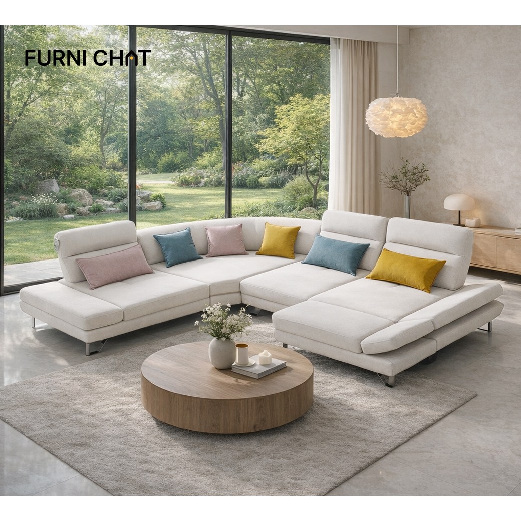 퍼니챗 샤르니 조야원단 3~6인용 코너형 패브릭 스윙소파 699,000원