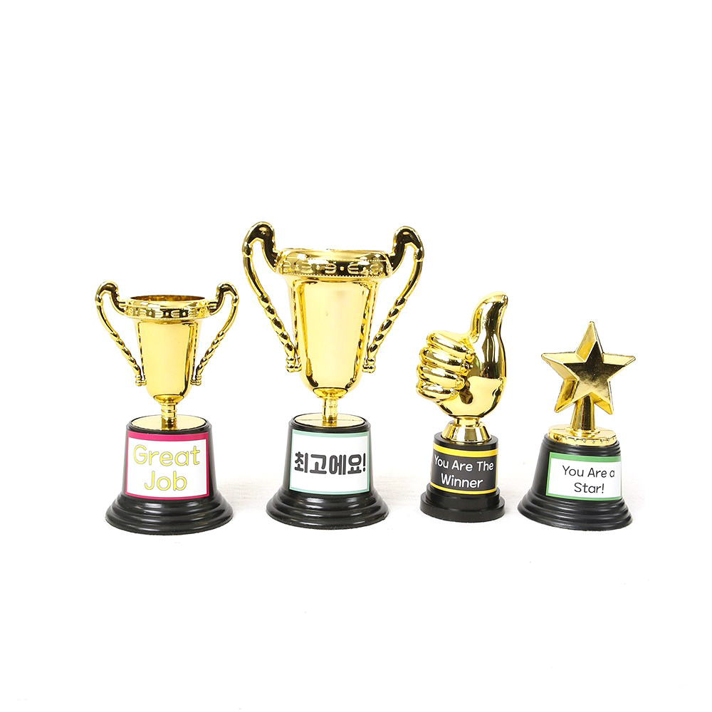 슈퍼쌤 미니 골드 칭찬 트로피 4종 세트, 단일상품 8,400원