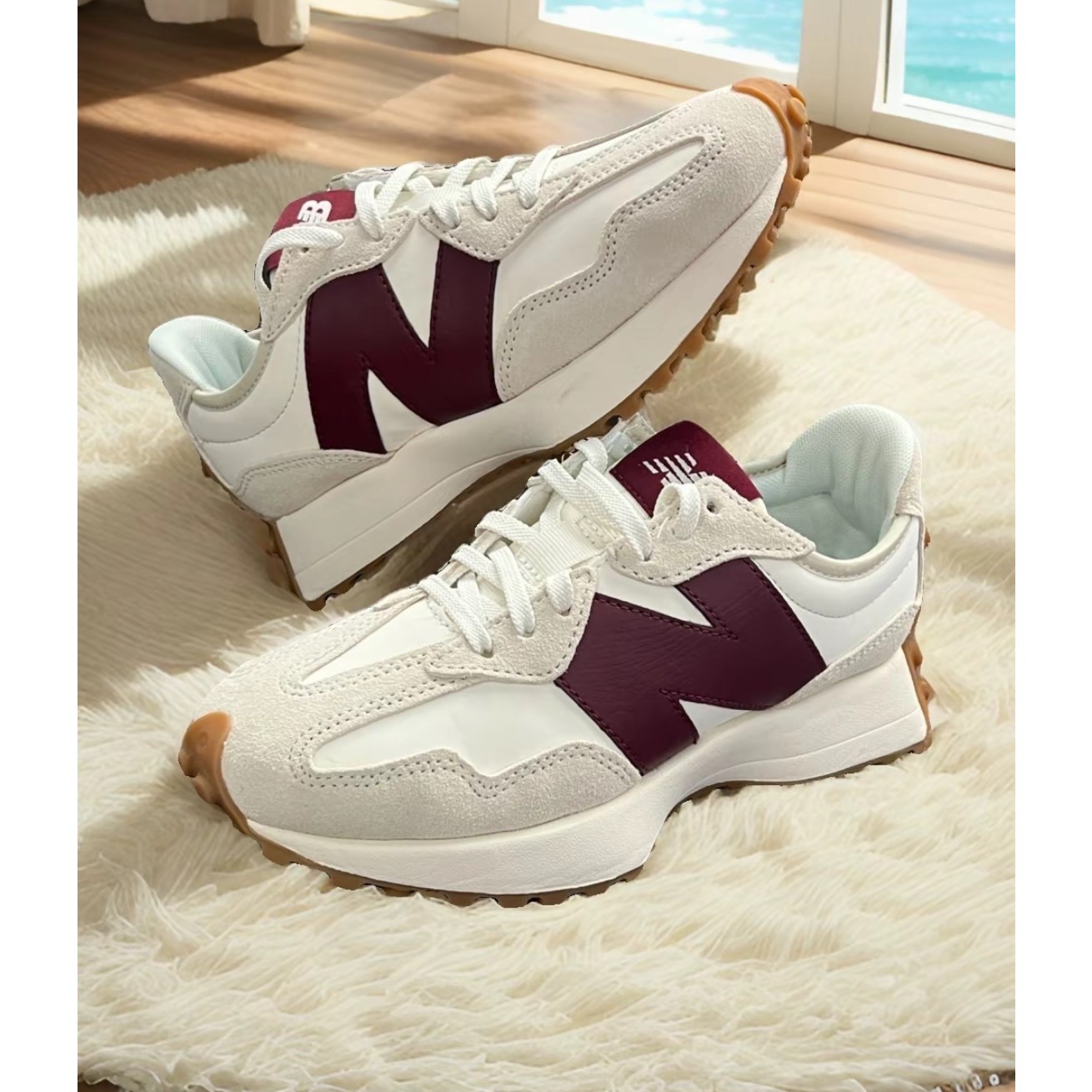 뉴발란스 여자 운동화 327 버건디 여자스니커즈 런닝화 발편한운동화 편한신발 굽있는신발 키높이 163,120원