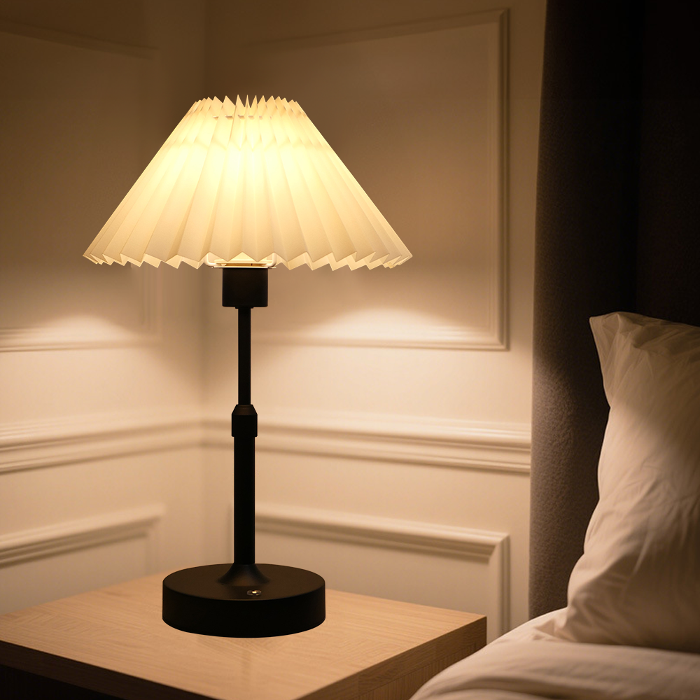 Jeernare 높이 조절 무드등 갓스탠드 LED 무선 침실 무드등 충전식 수유등 인테리어 조명 수면등 원버튼 밝기 조절, 블랙 32,800원