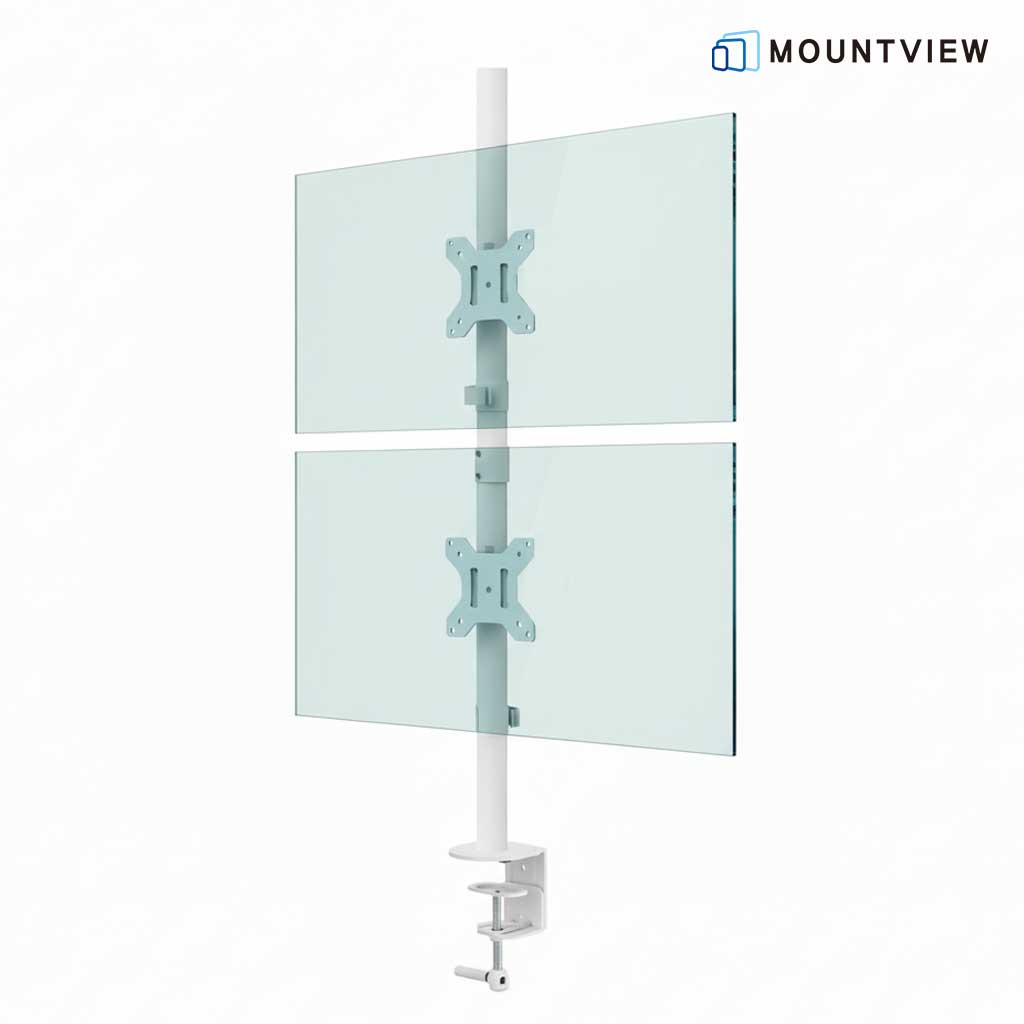 마운트뷰 화이트 상하 모니터 암 클램프형 거치대 MV12-C02V 27인치 32인치, 1개, 화이트 [BOM2108] 39,490원