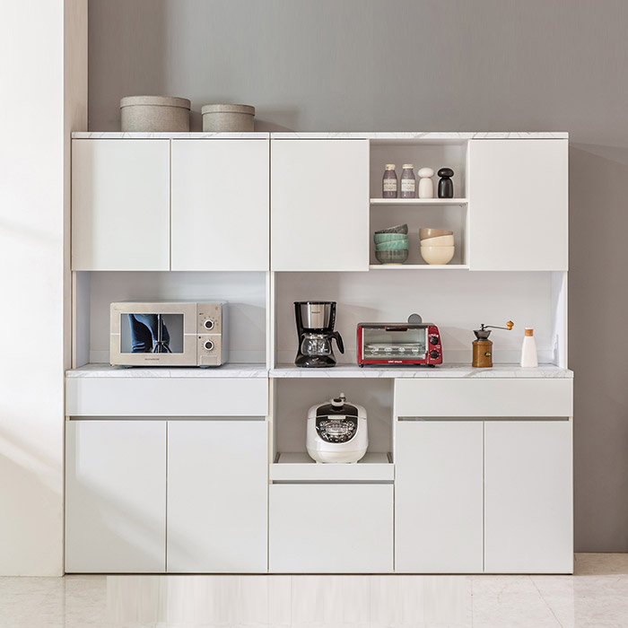 퍼스웰 카페키친 러벤 1200 서랍주방수납장세트(HA_026), 화이트대리석 238,000원