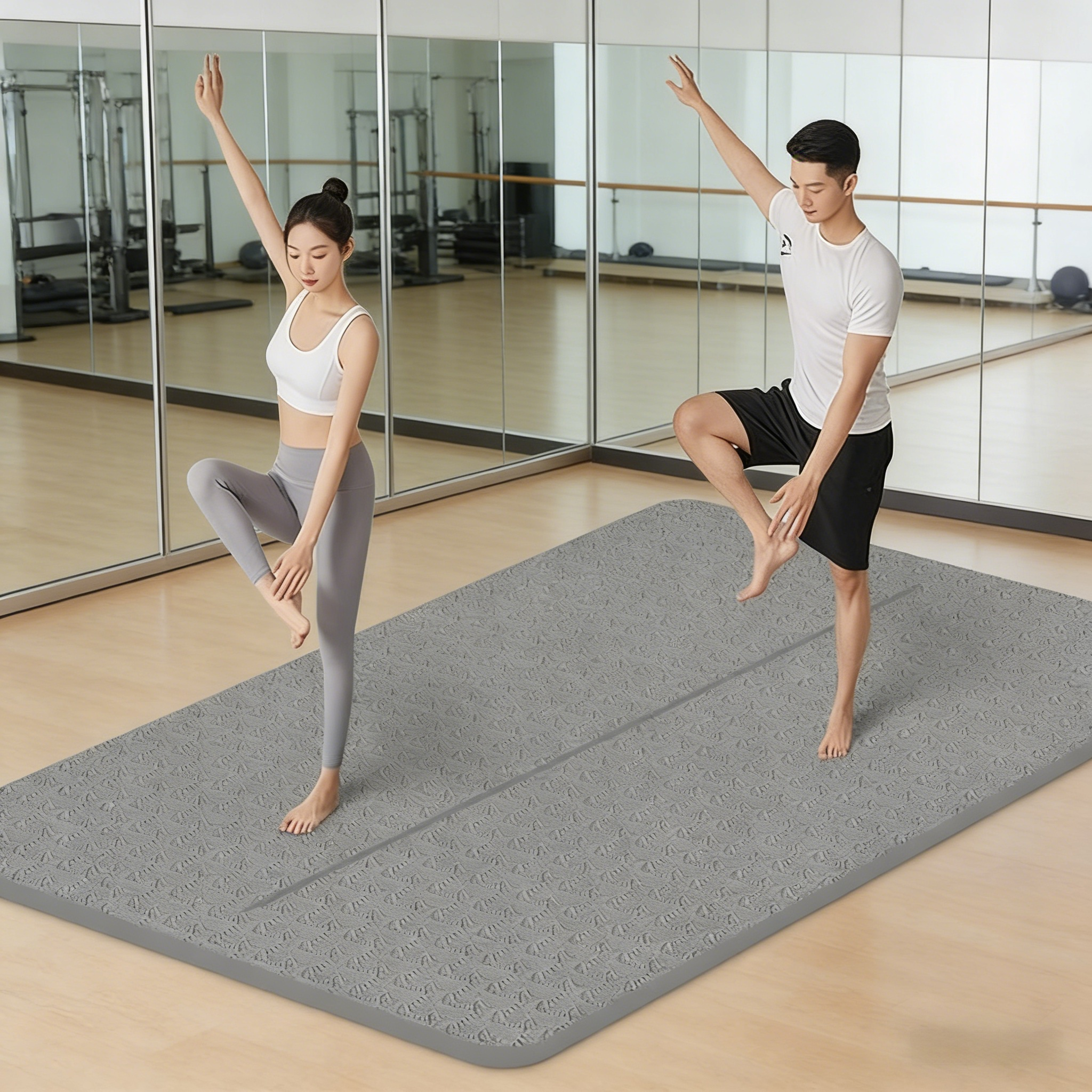 오버사이즈 요가매트 TPE 10mm 키높이 홈트레이닝매트 미끄럼방지 필라테스매트 2인용, 1개, 독도물범 55,800원