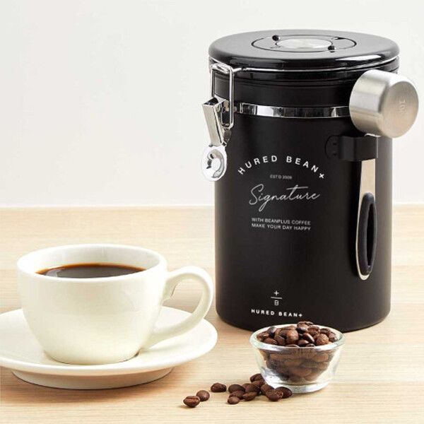 에어브레스 스텐 밀폐용기(블랙) 600g (원두스푼포함)원두보관용기 커피보관통 빈플러스 45,270원