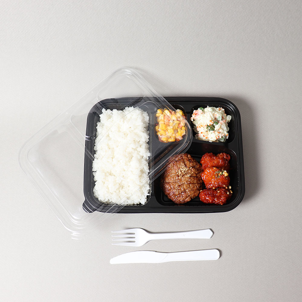 이패키지 일회용 도시락용기 50개세트 4칸V형 도시락 배달 포장 용기, 50세트, 1개 19,900원