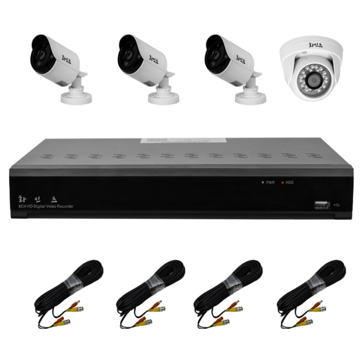 화인츠 500만화소 CCTV 자가설치 4채널 실내 실외 무인 감시카메라 방범용 매장용 농막 케이블20m HDD포함 XRT4104 437,000원