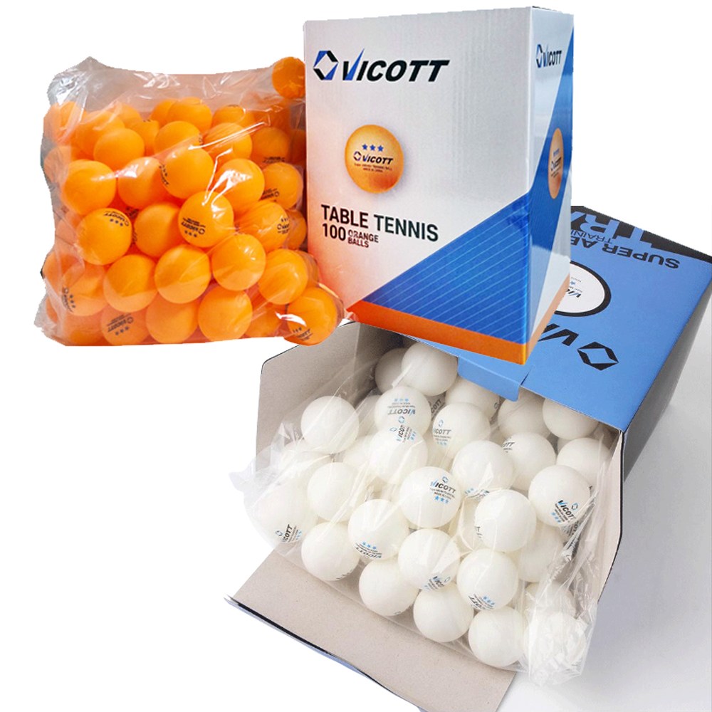비코트 3성 ABS 탁구공 100입 연습구 레슨용 25,500원