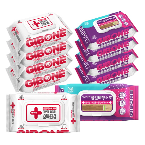 [기본에] 충실한 소독티슈 60매 5팩 + 물걸레청소포 특대형 25매 5팩 19,800원