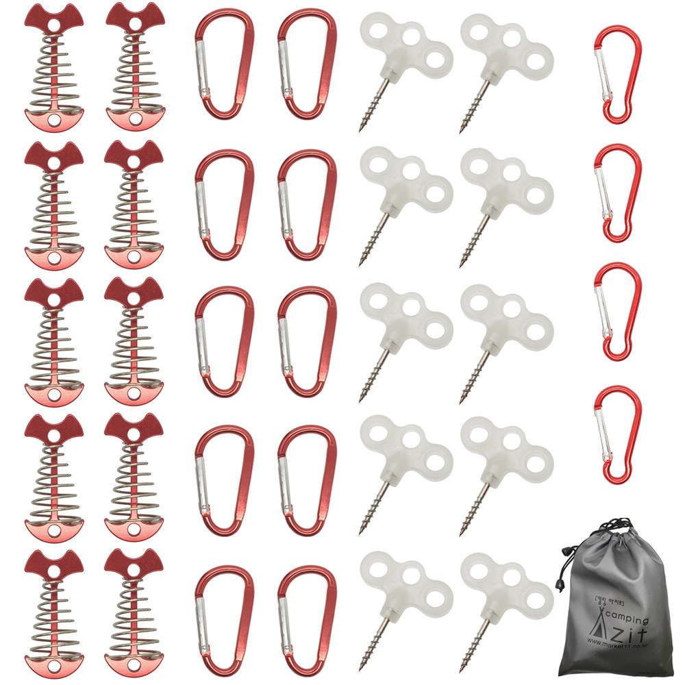 캠핑아지트 리빙쉘 텐트용 오징어 데크팩 35p 세트 (레드), 1개 15,900원