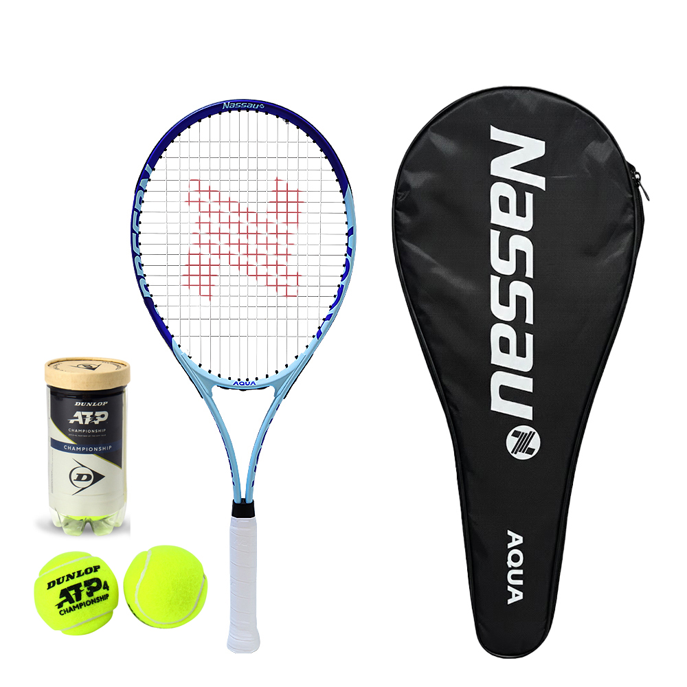 낫소 아쿠아 테니스라켓 + 테니스공 2p 세트, 스카이블루(테니스라켓), 1세트, 단일상품 53,000원