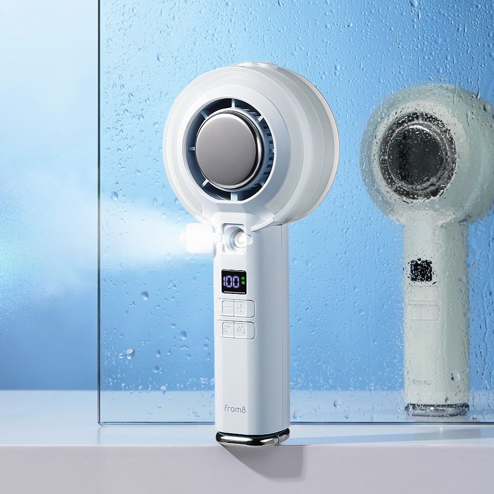 프롬비 미스트 아이스제트 냉각선풍기 FF249 100단 휴대용 제트팬 아웃도어 캠핑 4500mAh 대용량, 스노우화이트, FF249 54,800원