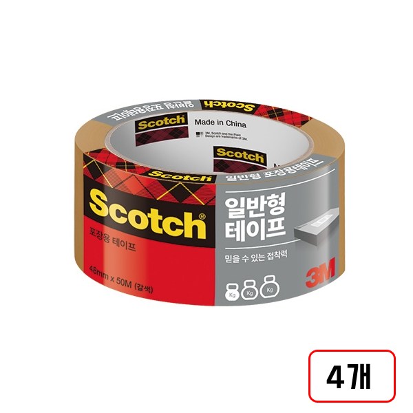 3M)포장용테이프(3650/48mmX50m), 4개, 갈색(M322605) 22,000원