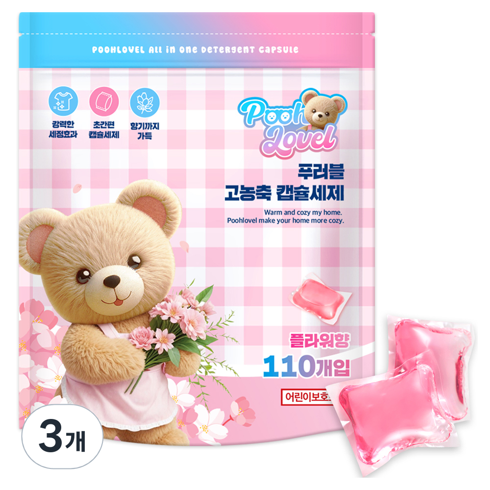 푸러블 고농축 캡슐세제 플라워향, 3개, 110개입 32,940원