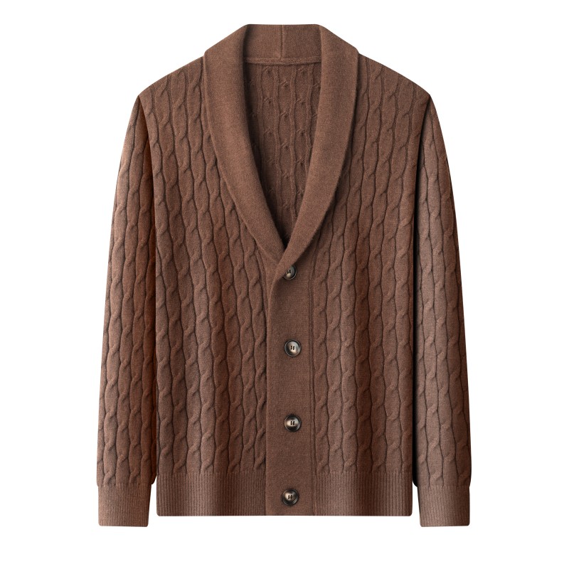 Luspirez 남성 가을 겨울 캐주얼 꽈배기 니트 가디건 숄카라 스웨터 46,800원