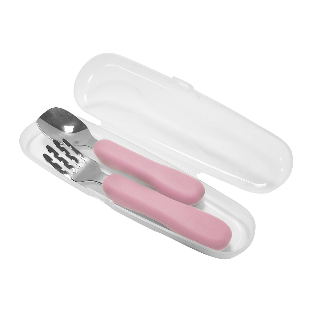 아가프라 유아 스푼 포크+케이스세트 아기 어린이용 유아수저세트, 1세트, 핑크 18,900원