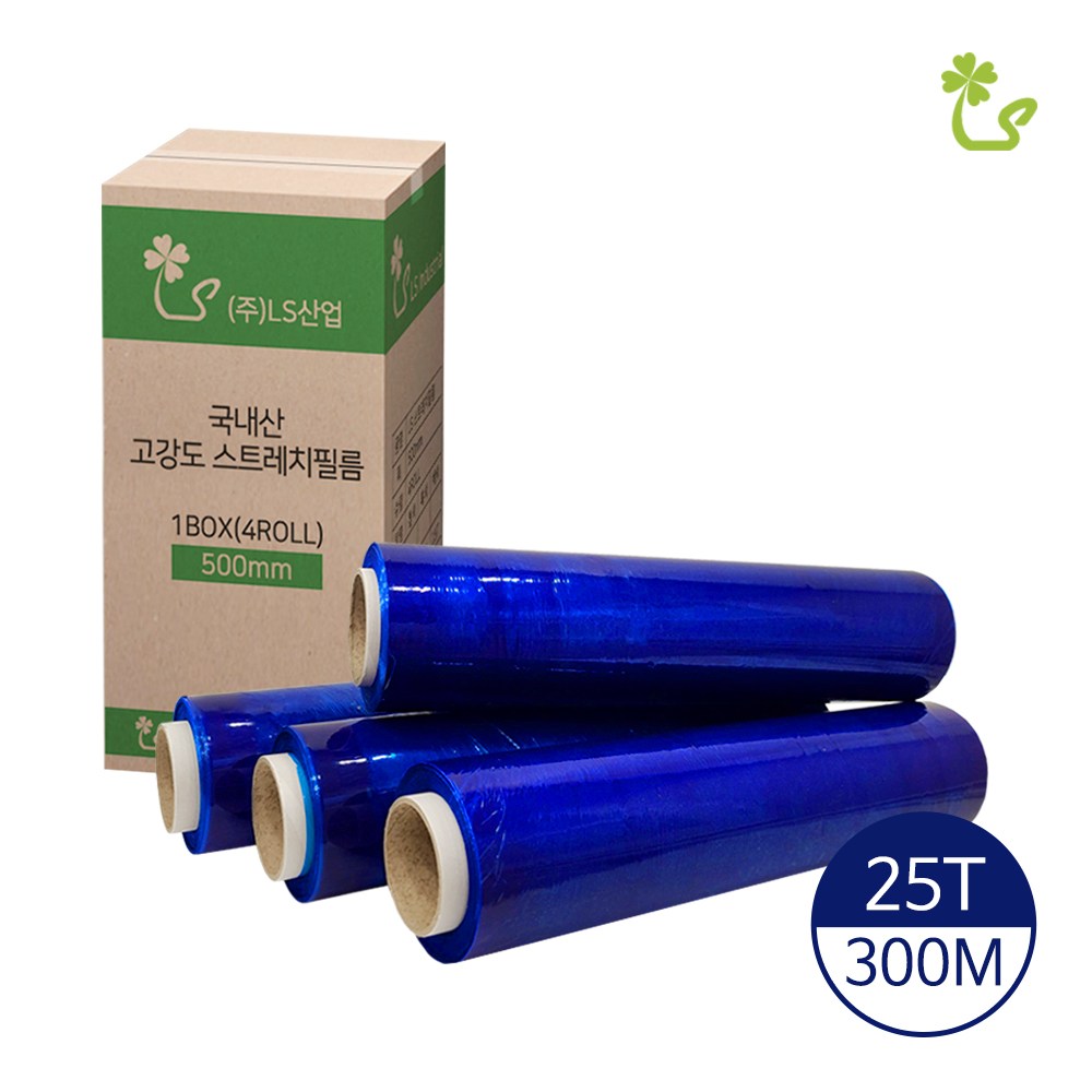 (국내산 청색 스트레치필름) 공업용랩 스트레치랩 25MIC 1박스, 청색랩 25T-300M, 1박스 58,500원