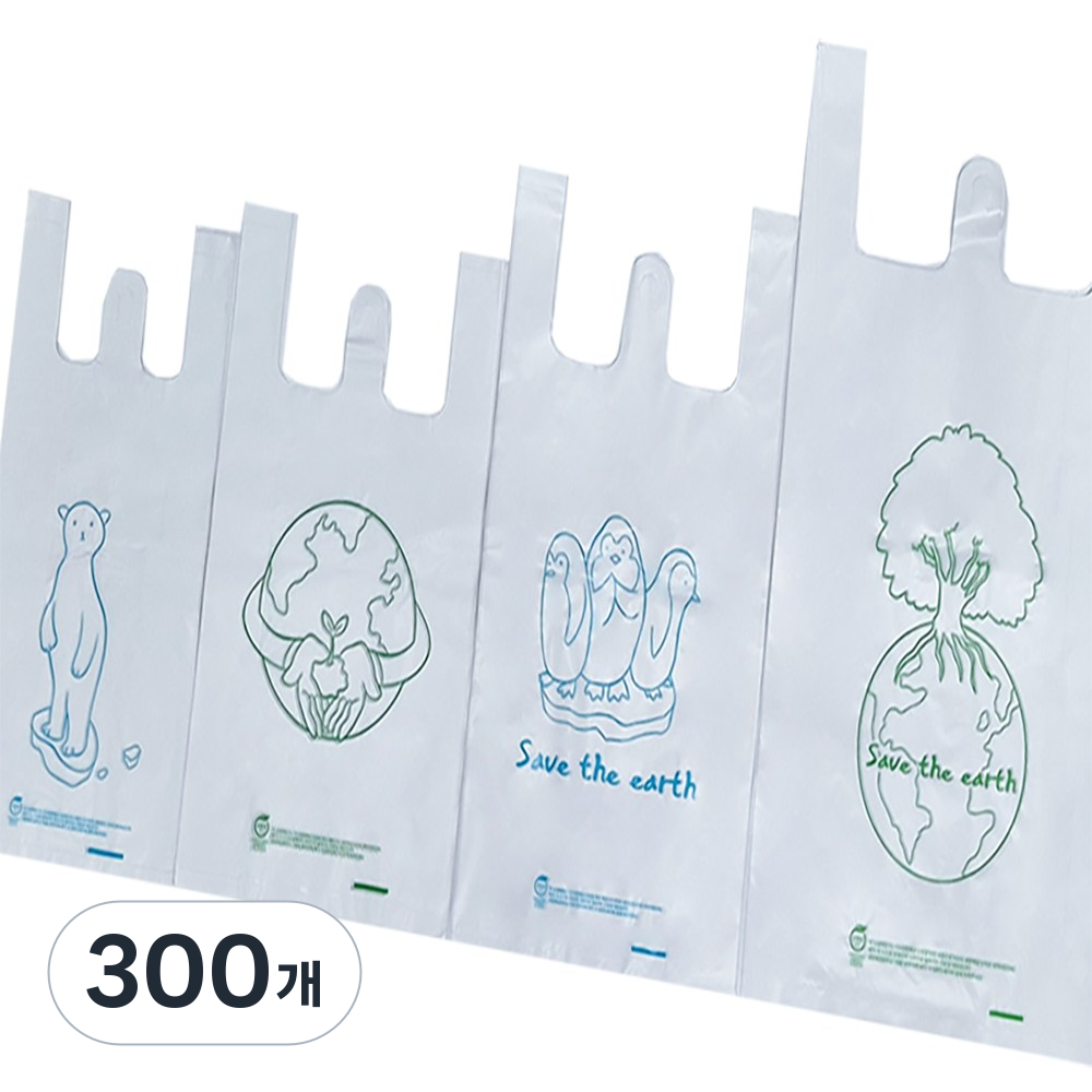 친환경 생분해 비닐봉투 썩는 비닐봉지, 300개, 3L 25,200원