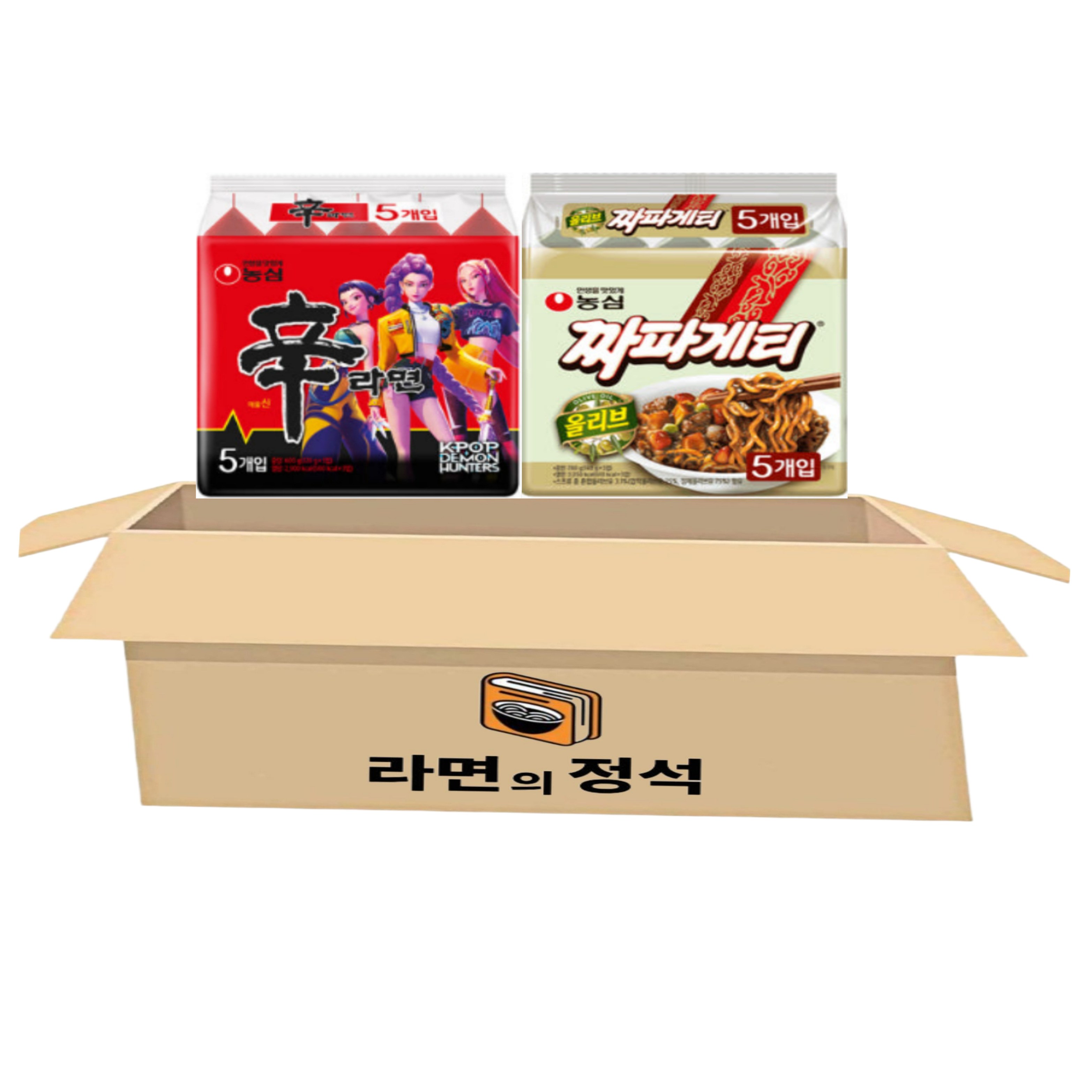 [라면의정석] 봉지 라면 세트 2종 (신라면 5입 +짜파게티 5입) 인기라면4종, 1세트 12,900원
