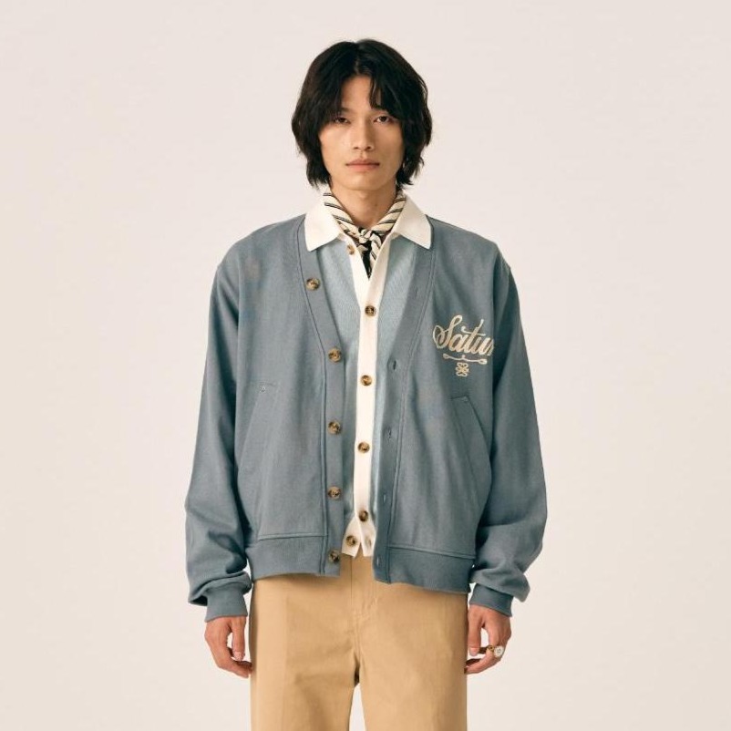 세터 남성용 파로 체인 자수 저지 면 가디건 116,720원