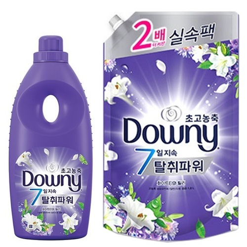 다우니 7일지속 탈취파워 화이트티와 릴리 1L본품+1.6L리필 세트 초고농축 섬유유연제 21,680원