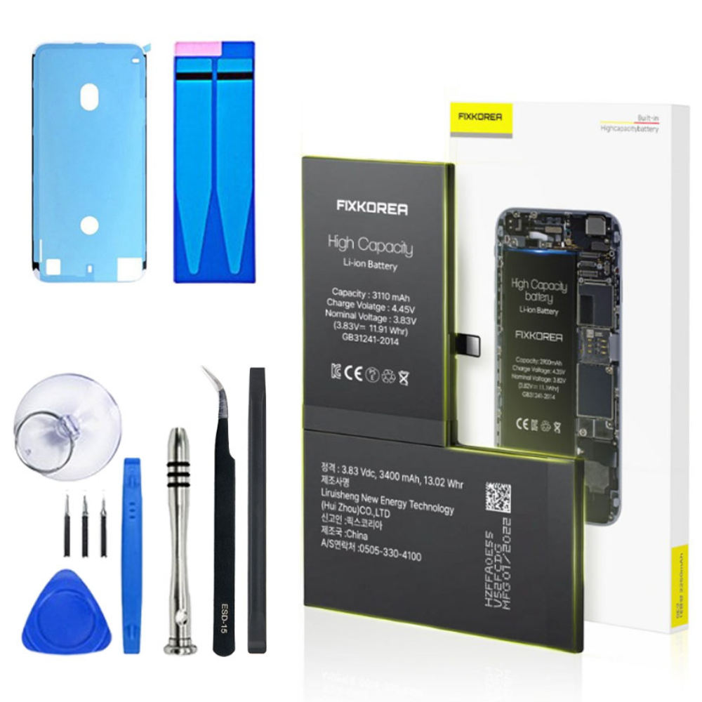 픽스코리아 아이폰배터리 정품 표준용량 대용량 배터리교체 자가교체 자가수리 KC인증 기본공구 포함 18,000원