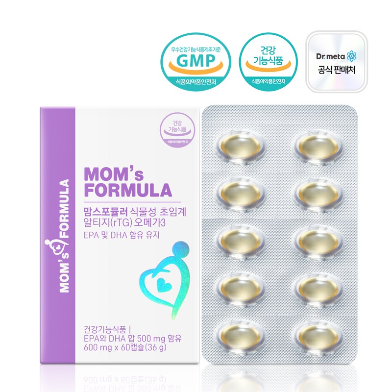 맘스포뮬러 식물성 초임계 알티지 rTG 오메가3 미니캡슐 DHA 2개월분, 1개, 60정 35,000원