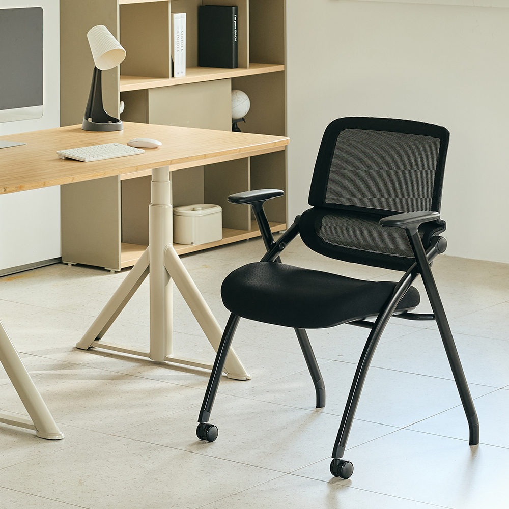 듀오백 부스터 폴드 메쉬 접이식 스터디 체어, 블랙 119,000원