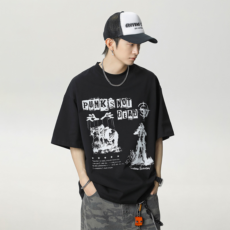 스타빈 남성용 통기성 빈티지프린팅 루즈 반팔 티셔츠 22,820원