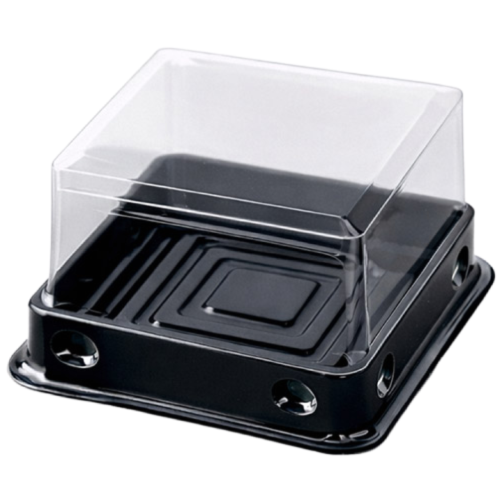 100P 세트 투명 사각 화과자 월병 떡 두쫀쿠 포장 용기 PET 케이스, 100개, 소형 블랙 5,900원