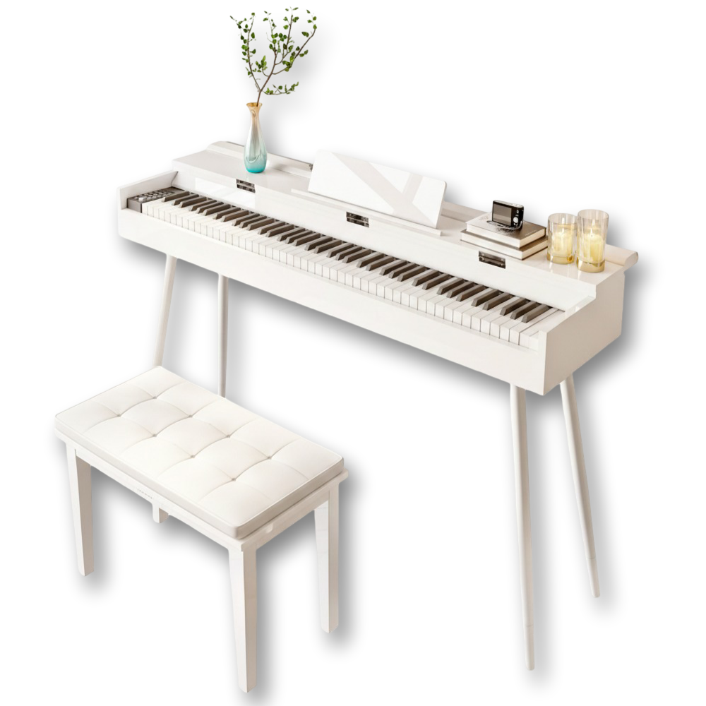 레인뮤직 가정용 접이식 디지털 피아노 전자 88건반 입문용, 1개, 화이트, 3페달+의자 345,000원