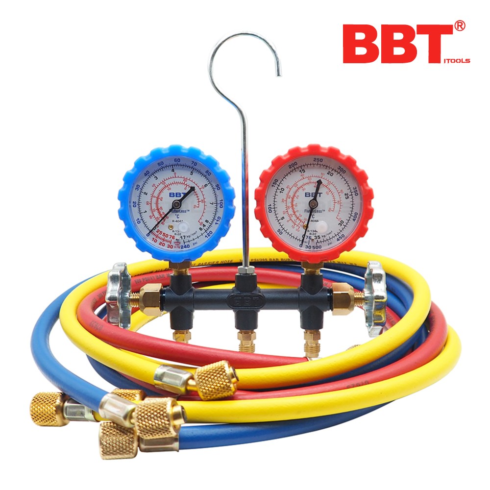 BBT R22 R134 R404 구냉매용 냉동 냉매 매니폴드 에어컨 작업 게이지 - 일반형, 1개 98,000원