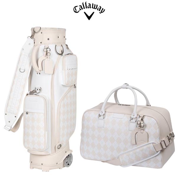 (한국캘러웨이골프) 2024 필리 아가일 바퀴 휠 캐디백 보스턴백 세트 화이트베이지 601,000원