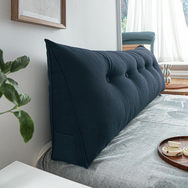 침대등받이쿠션 직접 판매 북유럽 심플 솔리드 컬러 벨벳 침대 헤드 삼각형 백 베이 창 긴 60,920원