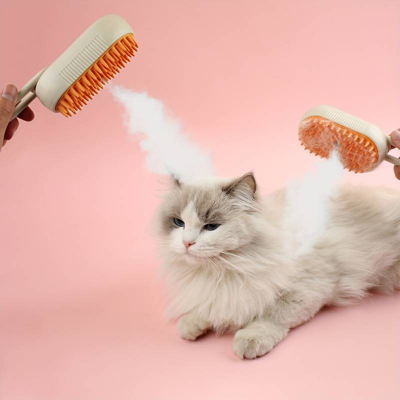 캣트럴파크 강아지 고양이 스팀 브러쉬 강아지빗 고양이빗브러쉬 스팀빗, 화이트, 1개 11,900원