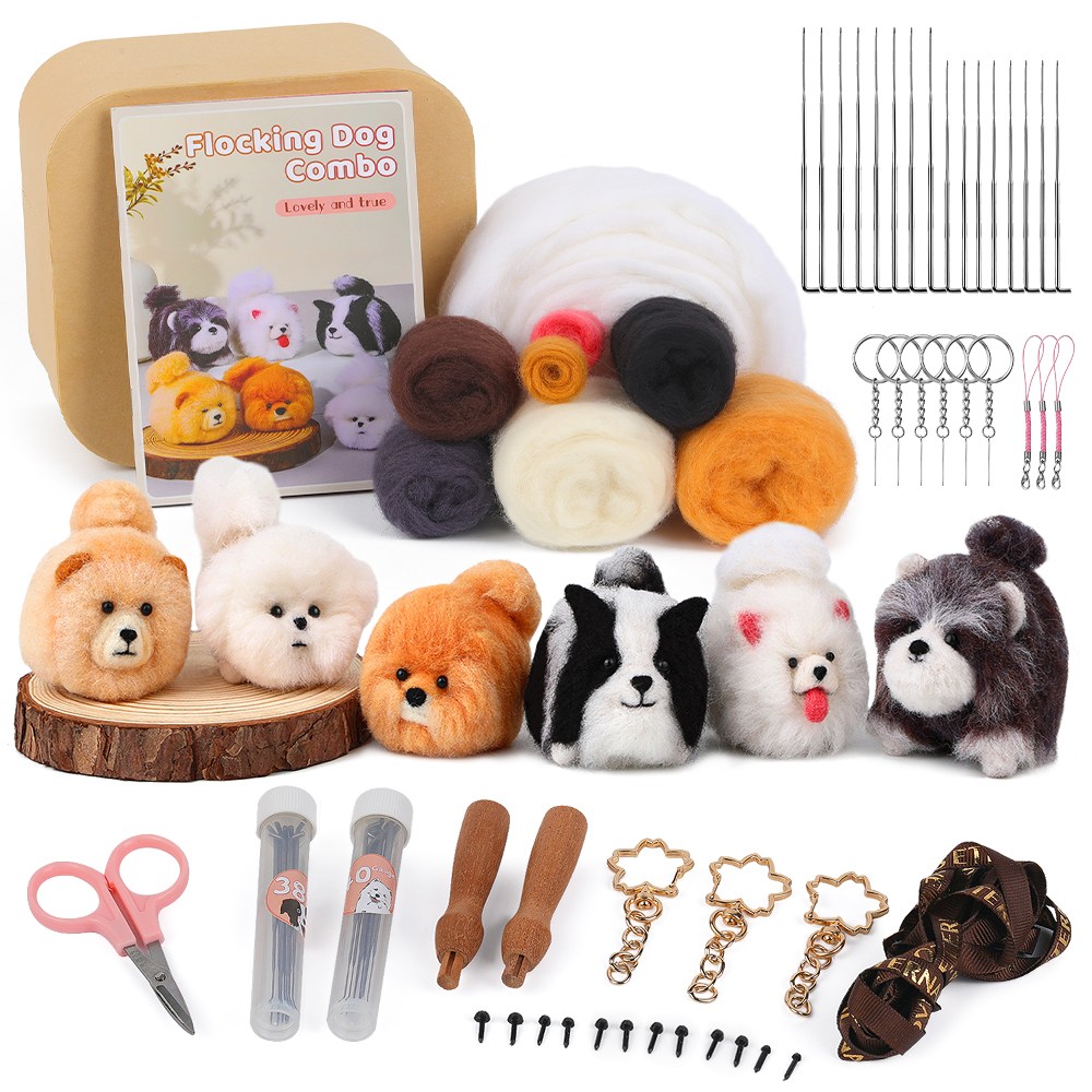 초급 양모세트, 양모펠트 DIY 패키지키트, 입문용 니들펠트 세트, 1개 19,100원