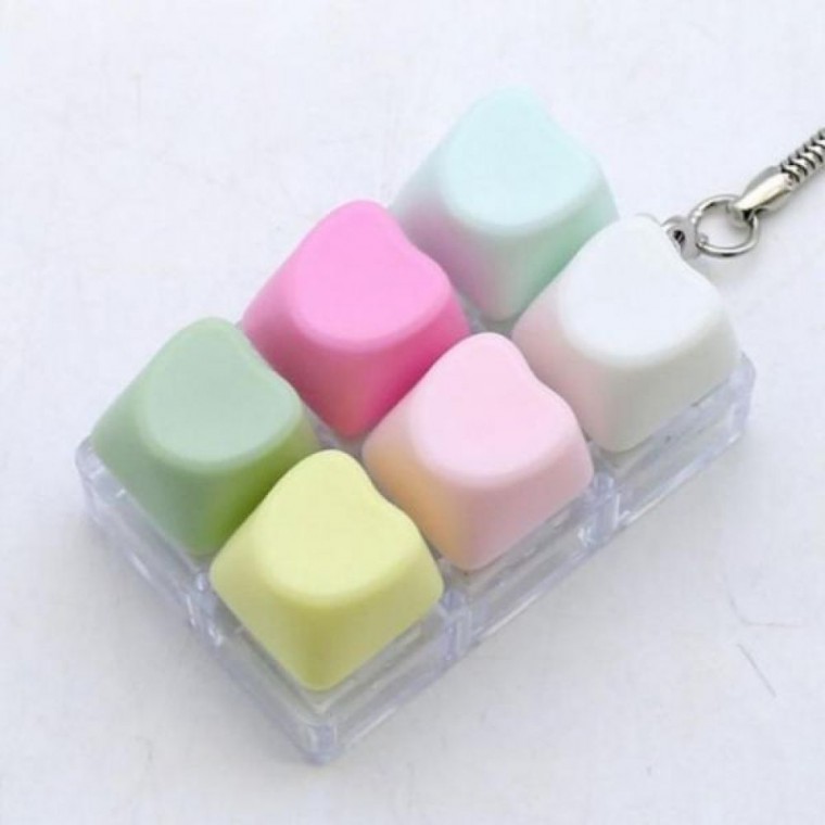 키캡 키링 LED 키보드 클리커 파스텔, 1개, 상세페이지 참조 12,750원