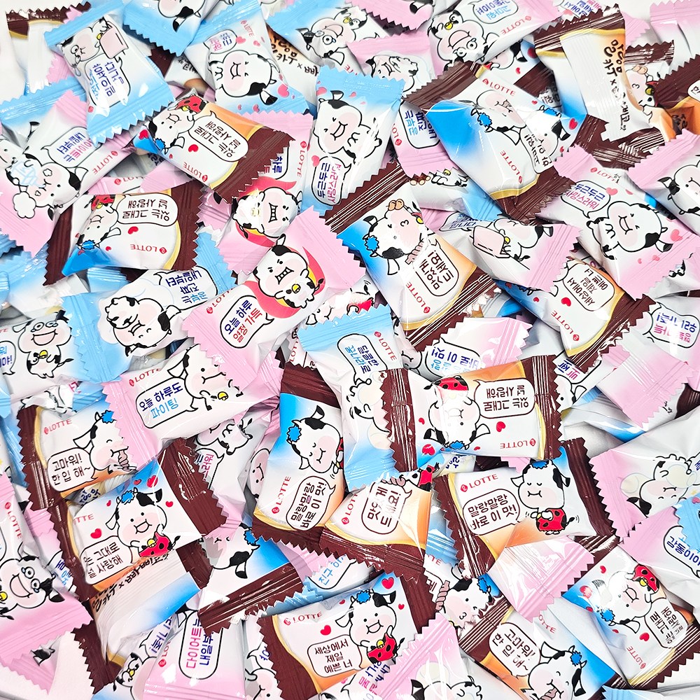 롯데 말랑카우 3가지맛 114입 세트 ( 밀크 + 딸기우유 + 빠삐코 ) 3가지맛 대용량 개별 포장 젤리 17,800원