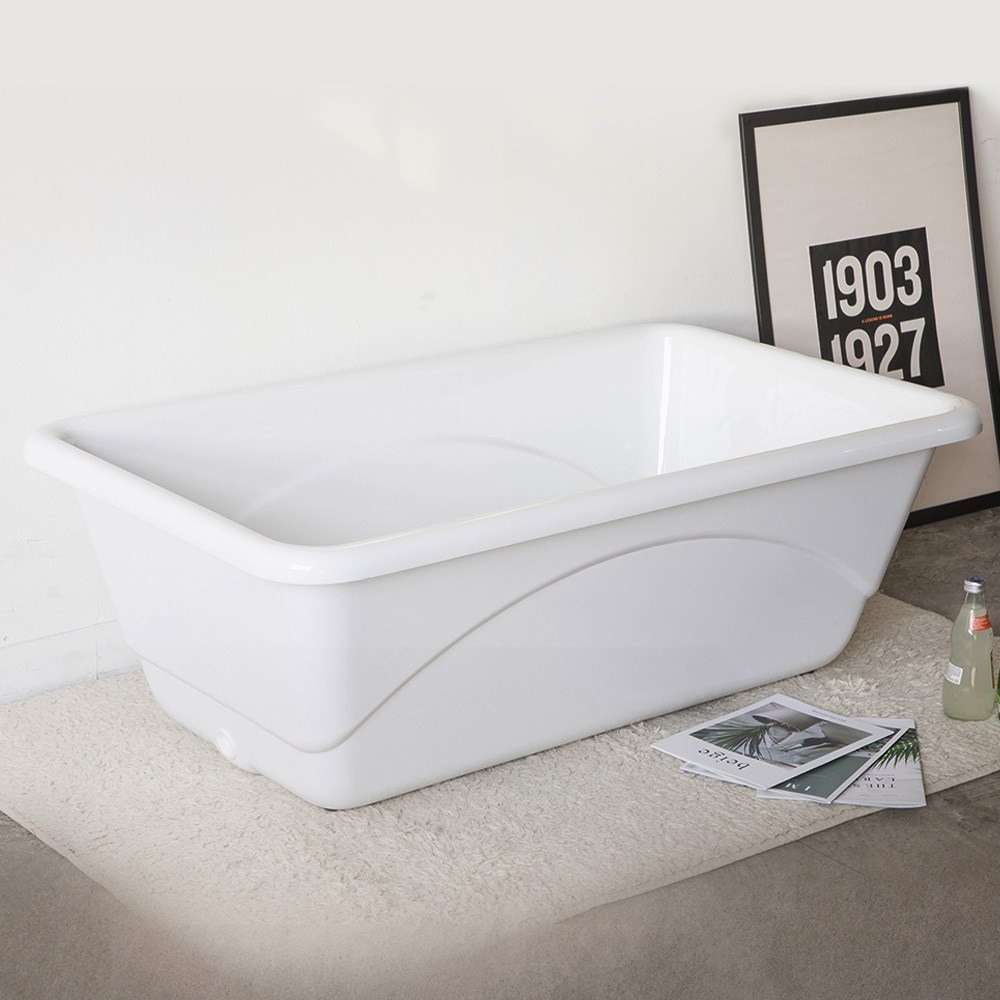 [욕조전문/국내산] 퍼스파 베이직 1인용 위생기기전용 아크릴 이동식 욕조 1000 1500 소형 대형 홈스파 6kg 측면배수, 백색, 1개 184,000원