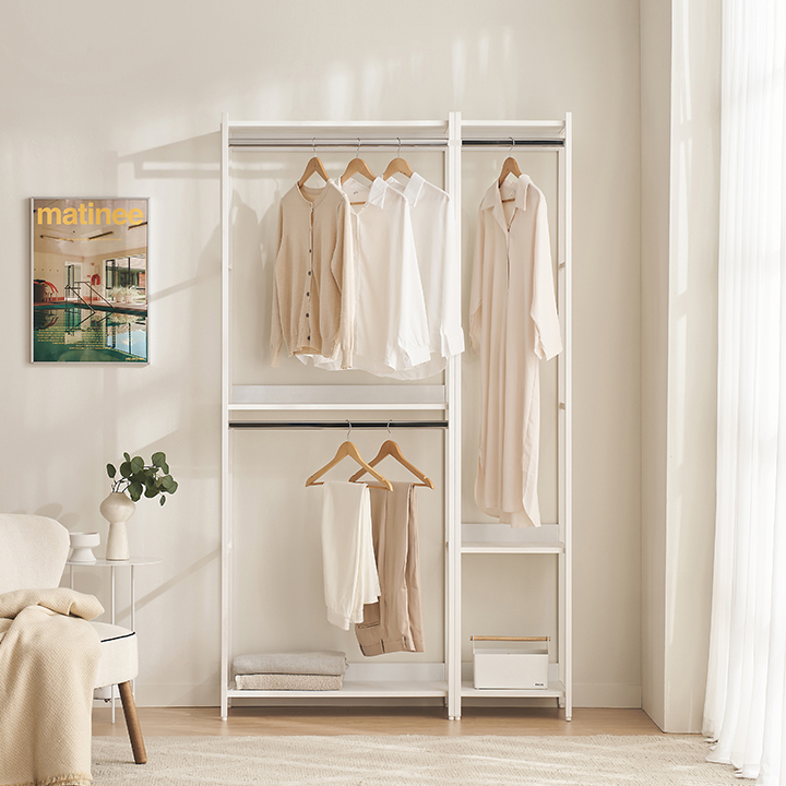 삼익가구 로우디 시스템 옷장 드레스룸 400 1단 행거형 선반 + 800 2단 행거형 세트 방문설치 189,600원