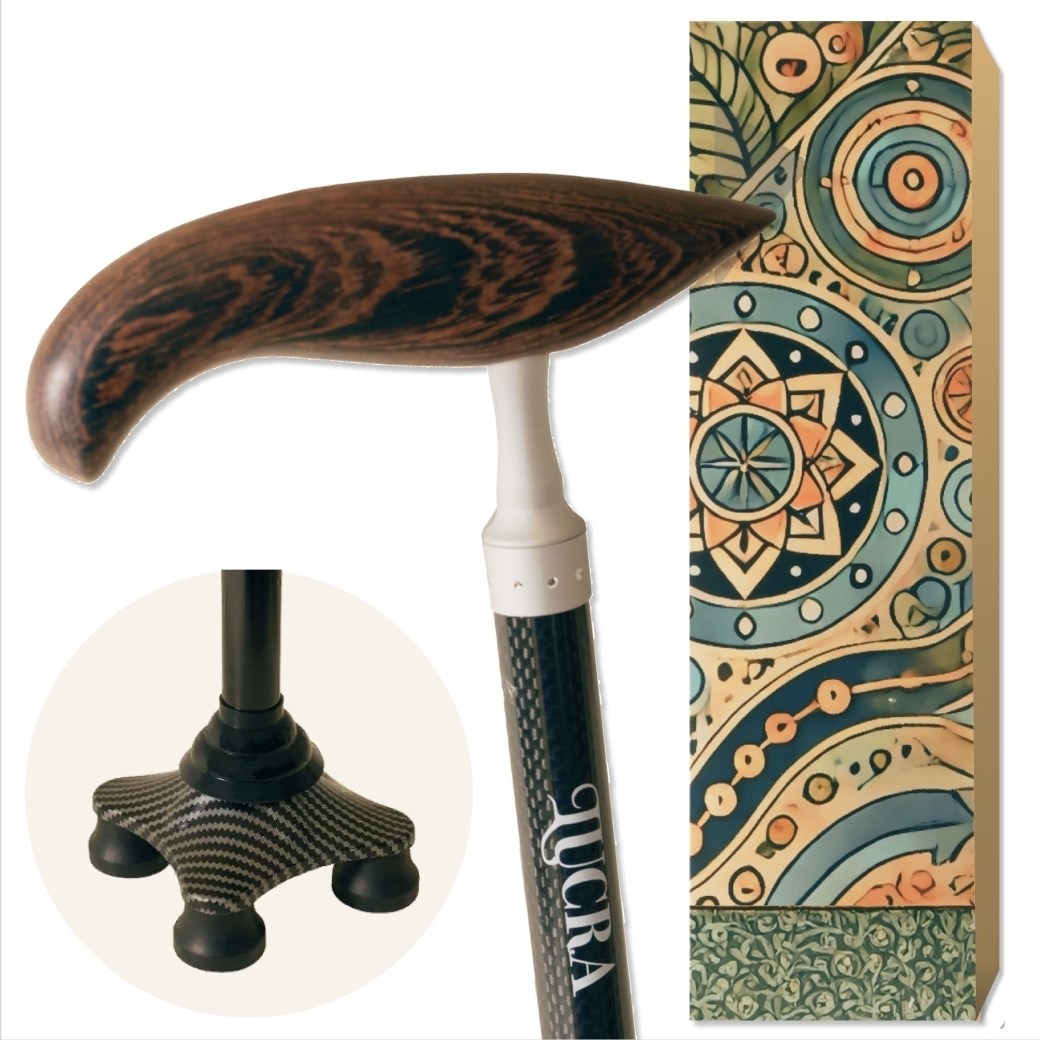 [국가인증] 카본 지팡이 루크라 원목 손잡이 230g 초경량 1발 4발 미끄럼방지 고무 안전인증, 블랙, 1개 70,900원