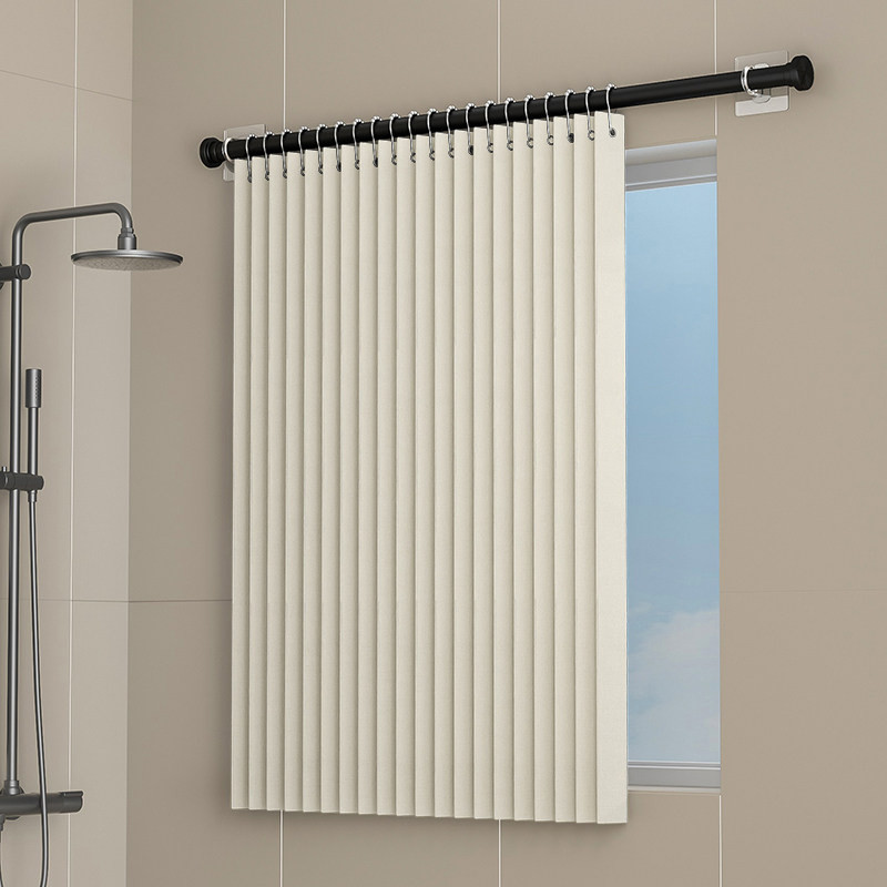 접이식커텐 자바라 욕실 접이식 욕실용 방수 커튼 작은 창문용, 1개, A_비자성 버전 오프화이트 (커튼 타이백 후 21,400원