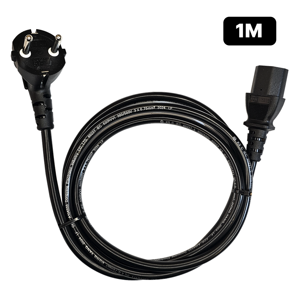 IEC C13 AC 파워코드 전원케이블 0.75 PC 컴퓨터 모니터 프린터 서버용, 1m, 1개 2,400원