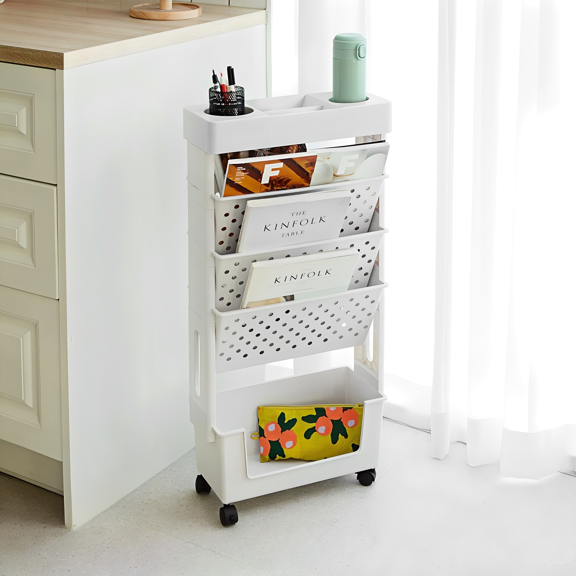 탐사 이동식 책꽂이 트롤리 5단 14,690원