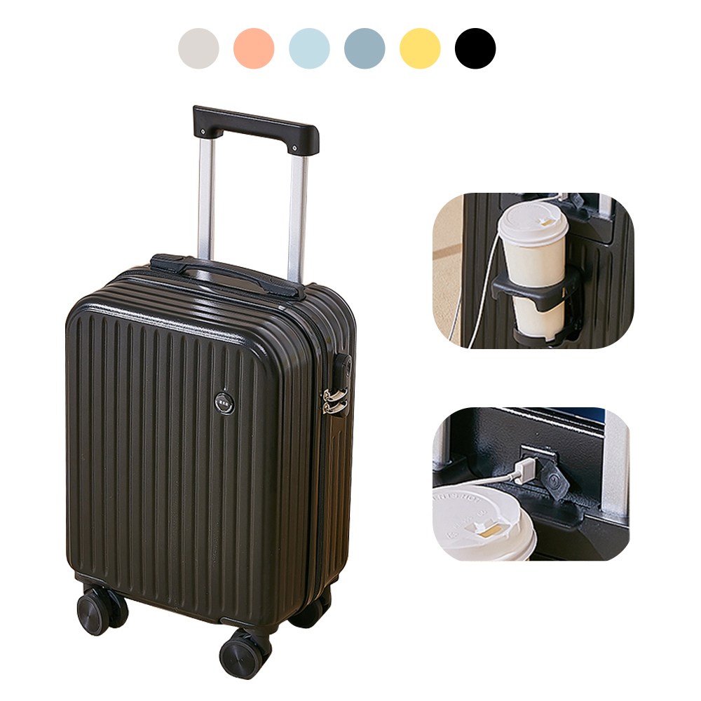 NewBoy 캐리어 18인치  초경량 USB 미니 기내용 캐리어 수납 주머니 대용량 패션 남녀 공용 흰색 블랙  분홍색  블루 옐로 35,800원