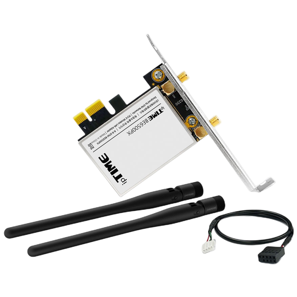 ipTIME 아이피타임 BE6500PX WiFi7 6GHz 6500Mbps PCI-Express 무선랜카드 LP브라켓 SMA안테나 2개 / 블루투스 5.4 미디어텍 MT7925탑재 54,900원