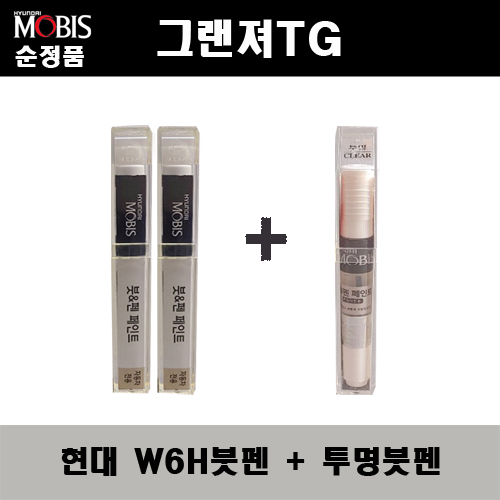 순정품 현대 그랜져TG W6H 세레니티화이트펄(2개가 한세트) 붓펜 + 투명붓펜 자동차 도색 차량용 카페인트, 1개 33,000원