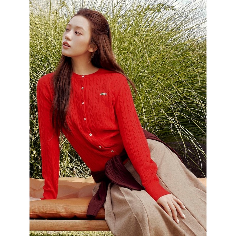 라코스테 LACOSTE [라코스테 공식] 여성 케이블 크루넥 가디건 AF092E-55N 240 389675 353,600원