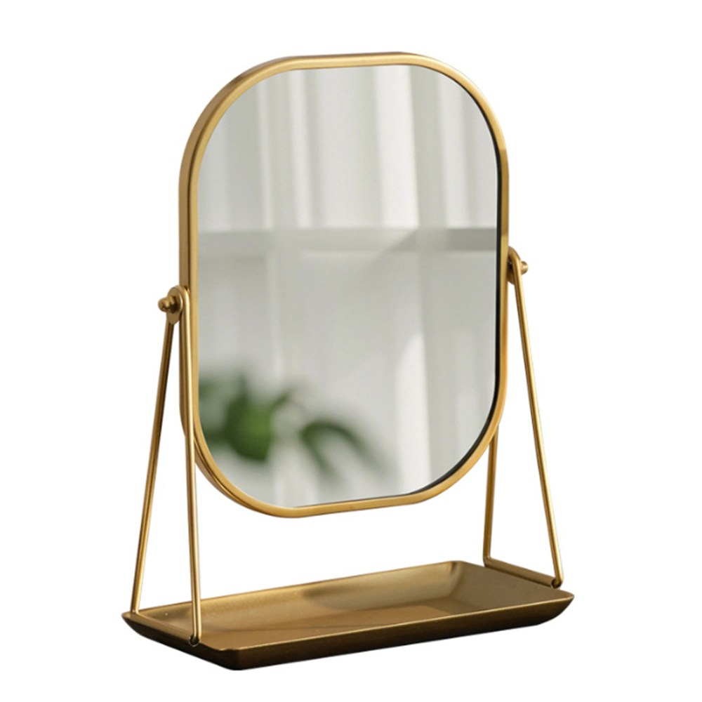 블루스카이스토어 탁상용 수납 화장대 거울, 골드 21,500원