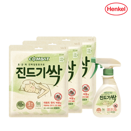컴배트 진드기퇴치 진드기싹 스프레이 290ml x1개+진드기싹 시트(4개입)x3개 41,500원